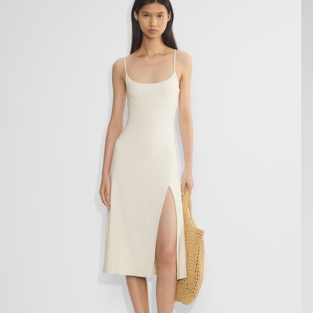 Aritizia Wilfred Cream Midi Dress with Slit